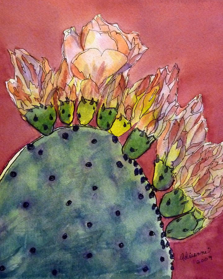 Flower Painting - Cactus Flowers by Adrianne  Wagers