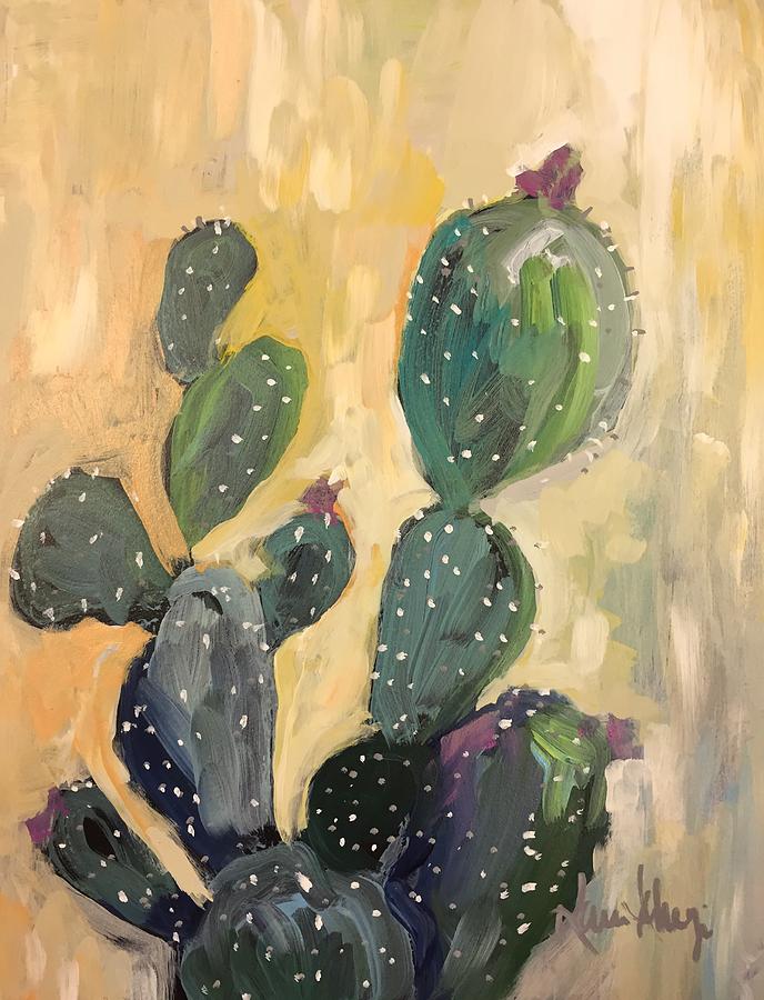 Cactus Gold Painting by Karen Ahuja