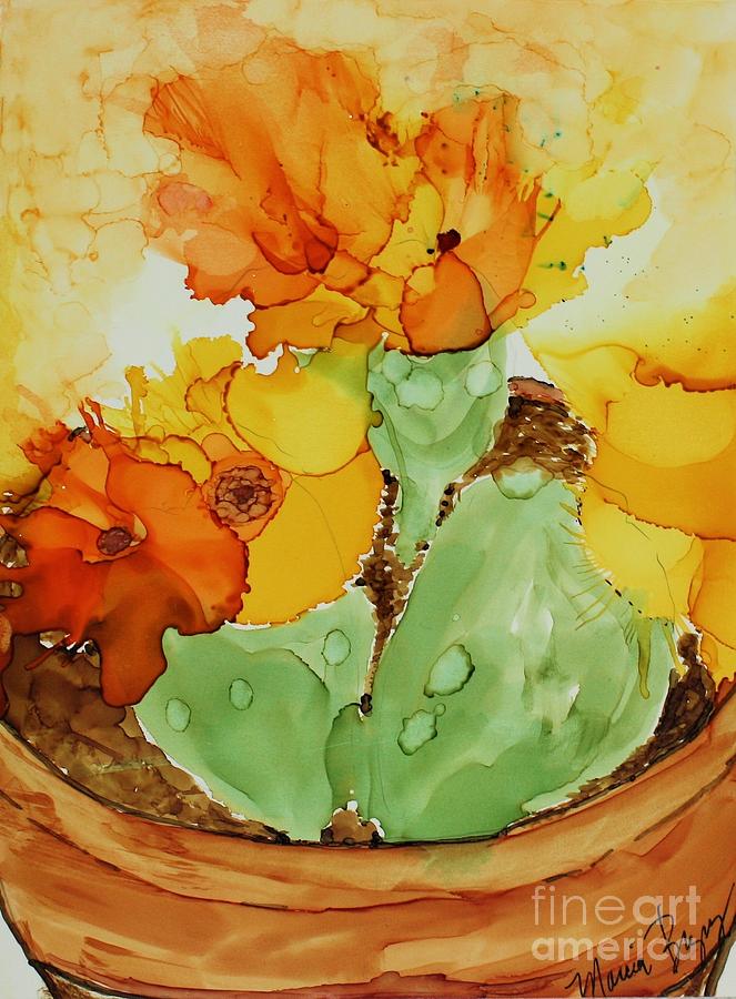Cactus in a Pot Painting by Marcia Breznay