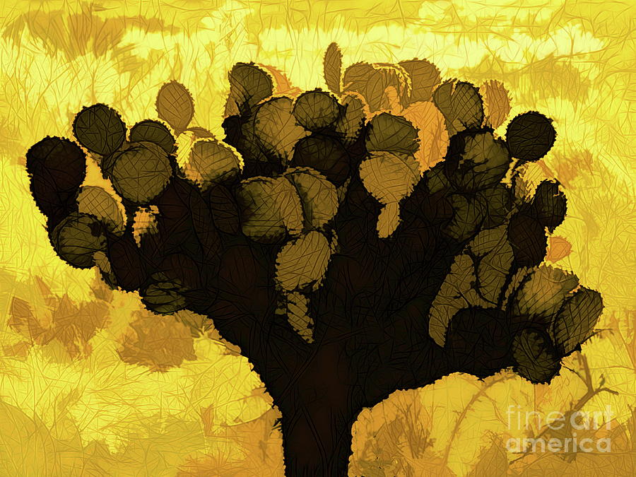 Cactus In The Sun Digital Art