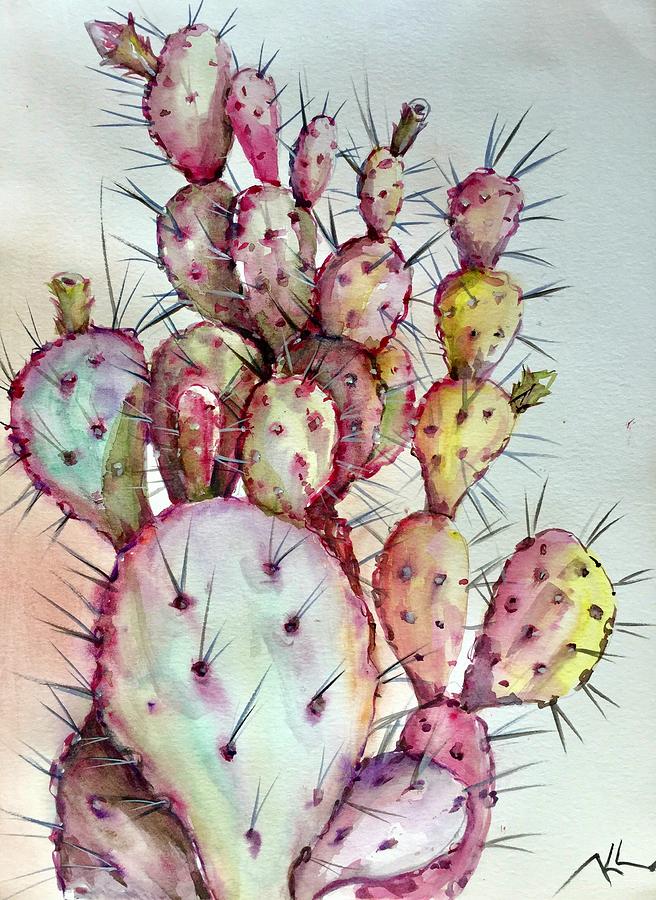 Cactus Painting by Katerina Kovatcheva