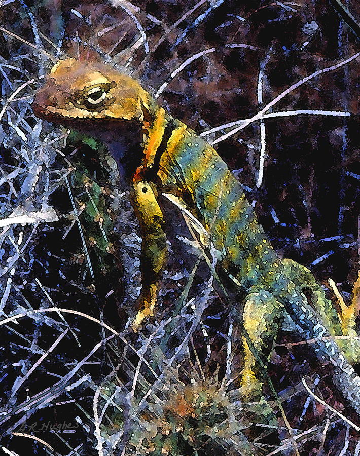 Cactus Lizard Digital Art by Gary Hughes