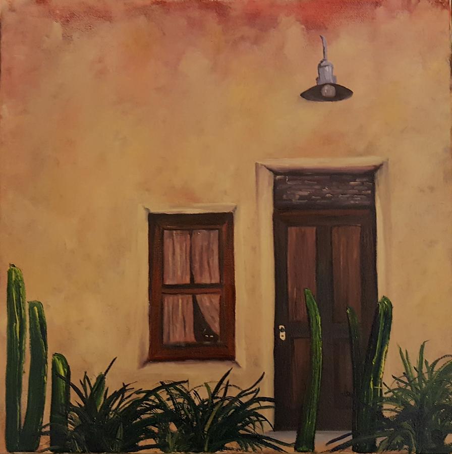 Cactus On Guard Duty Barrio        8 Painting