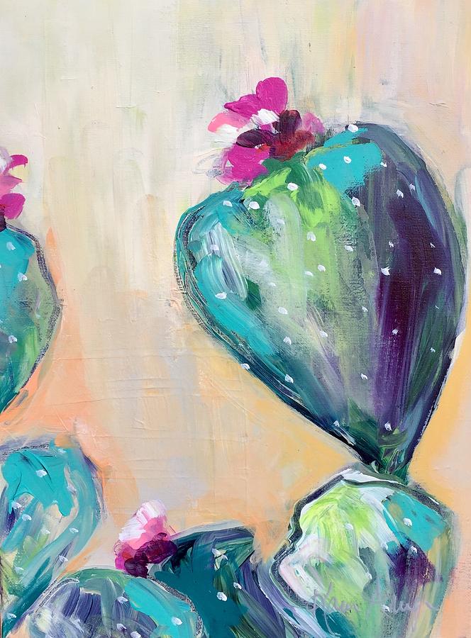 Cactus Rose Painting by Karen Ahuja