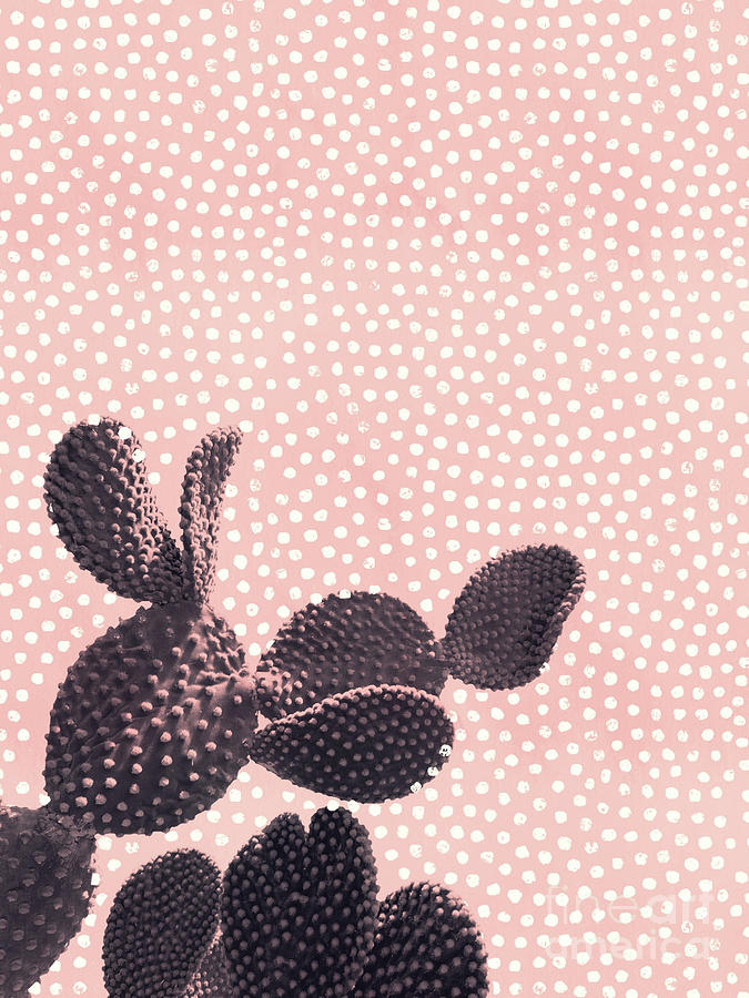 Cactus with Polka Dots Mixed Media by Emanuela Carratoni
