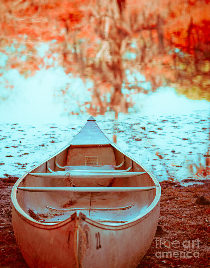 Landscape Photograph - Caddo Canoe in Fall by Sonja Quintero