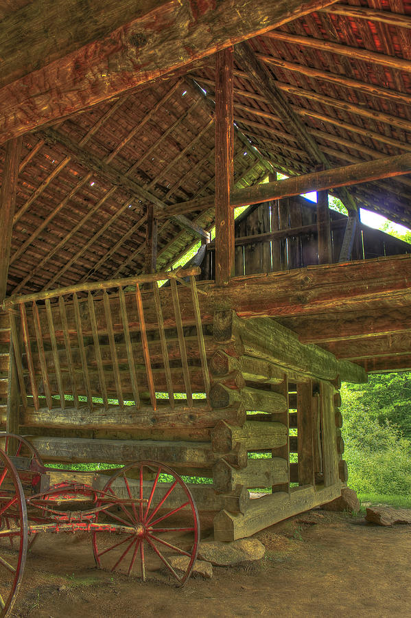 Tree Photograph - Cades Cove Counter-Lever Barn by Reid Callaway