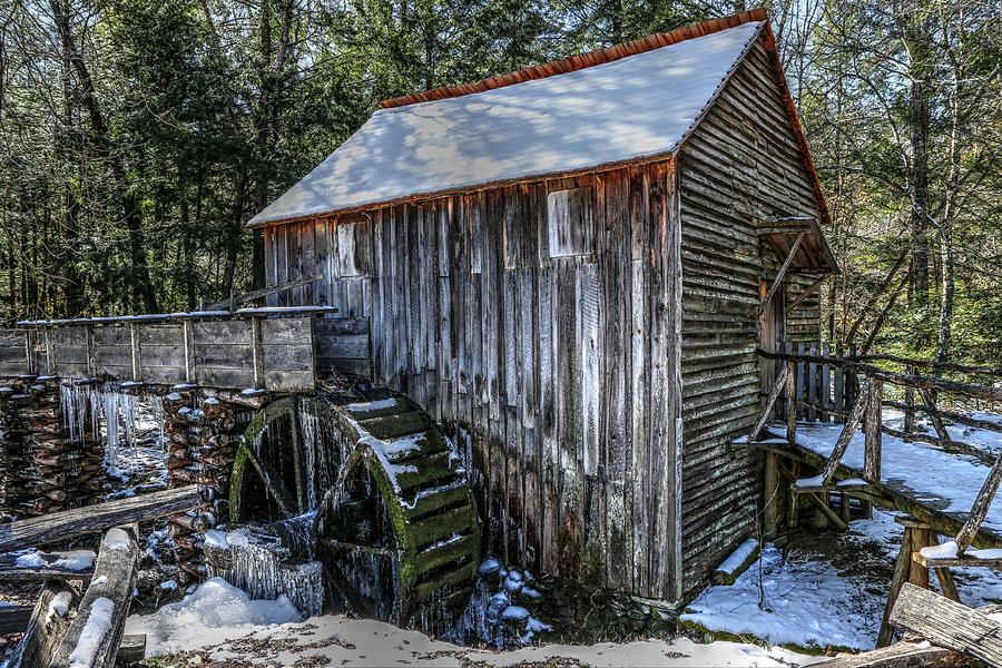 Cades Cove Grist Mill In Winter Photograph by Carol Montoya