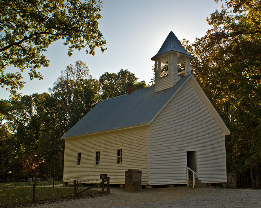 Cades Cove Methodist Church Aglow Photograph by Douglas Fine