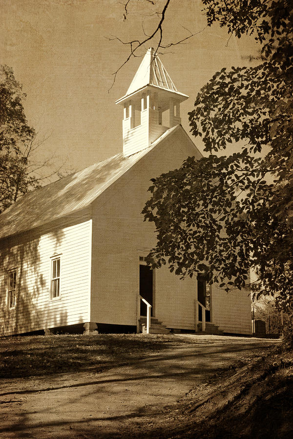 Cades Cove Methodist Church - Vintage Photograph by HH Photography of Florida