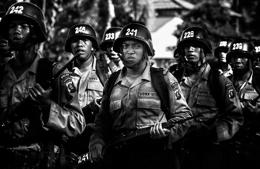 Black And White Photograph - Cadets by Rooswandy Juniawan