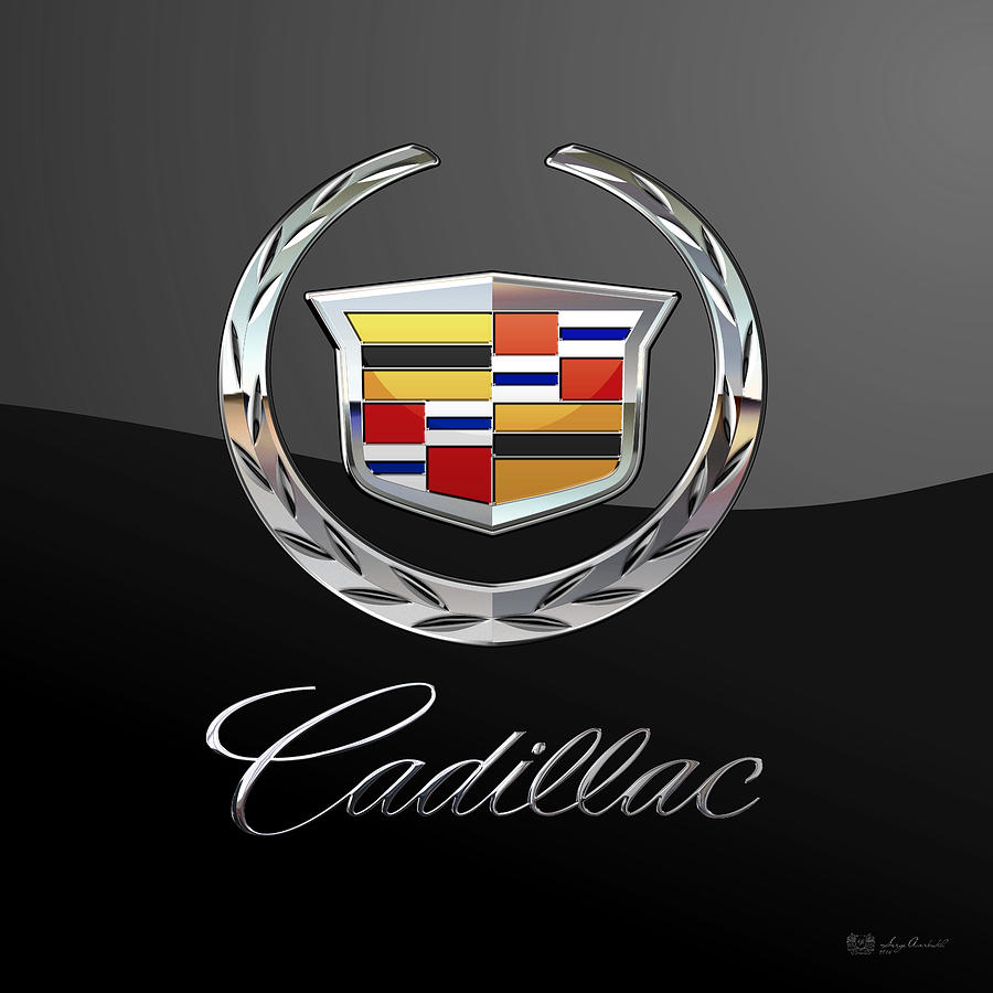 Transportation Photograph - Cadillac - 3 D Badge On Black by Serge Averbukh