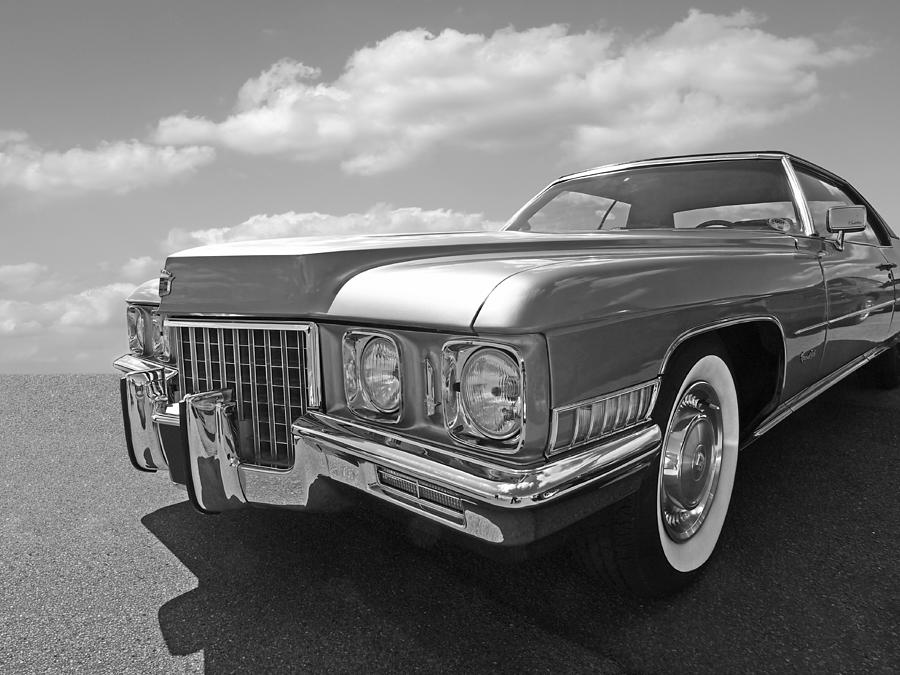 Cadillac Coupe de Ville 1971 in Black and White Photograph by Gill Billington