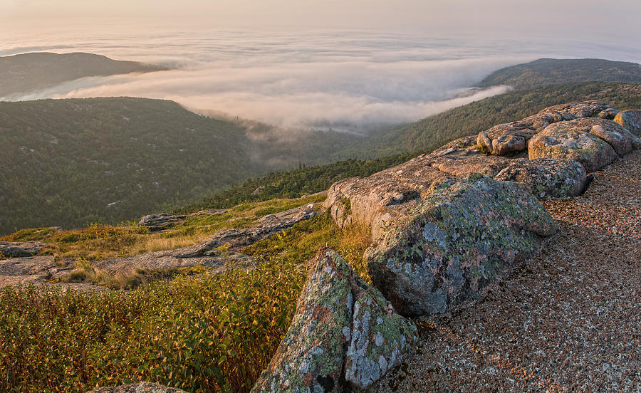 Cadillac Mountain Morning Panorama Photograph by Angelo Marcialis