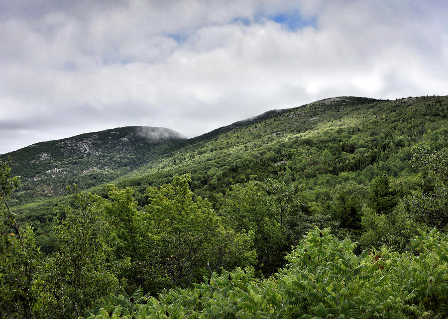 Cadillac Mountain on right and Dorr Mountain on left Photograph by Brendan Reals