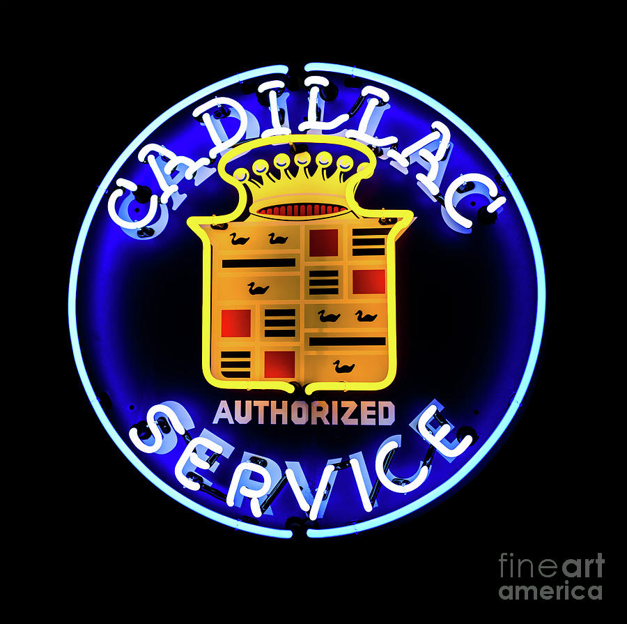 Cadillac Neon Sign Photograph by M G Whittingham