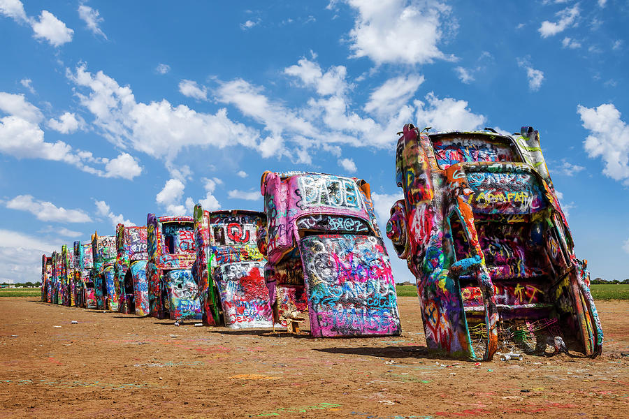 Cadillac Ranch Painted Sculpture Photograph by Kelley King
