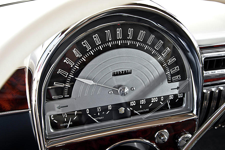 Clock Photograph - Cadillac Series 62 by Jackie Russo