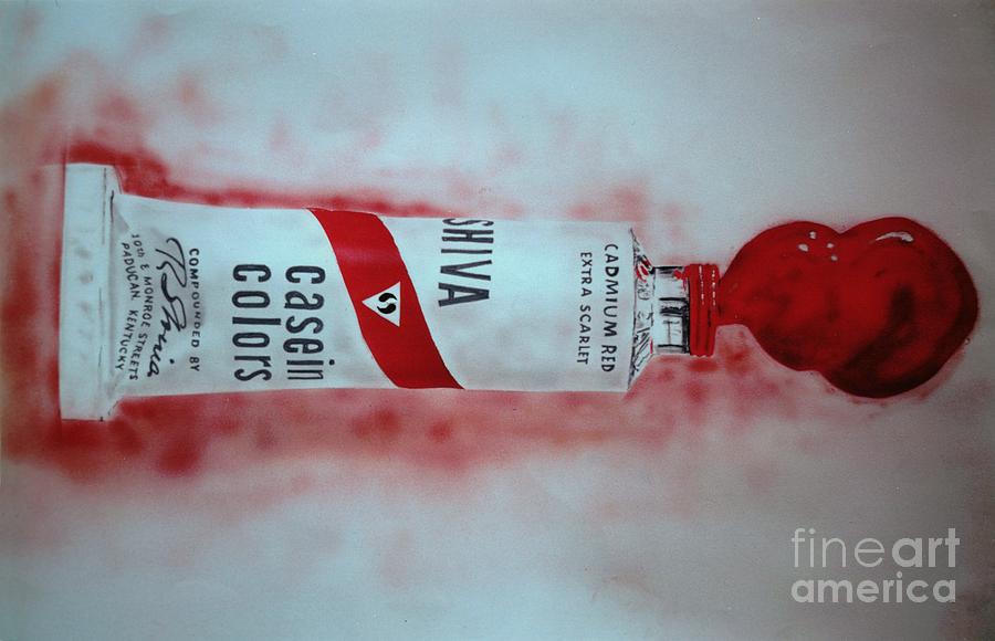 Tube Of Paint Painting - Cadmium Red by Ron Bissett