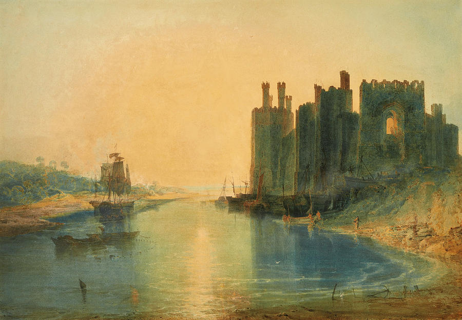 Caernarvon Castle North Wales Drawing by Joseph Mallord William Turner