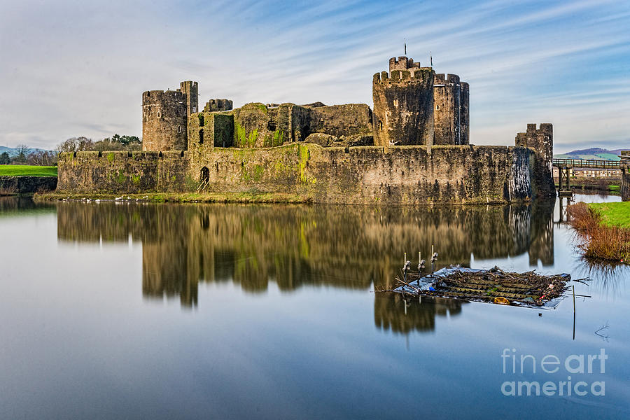 Caerphilly Castle Long Exposure 1 Photograph by Steve Purnell
