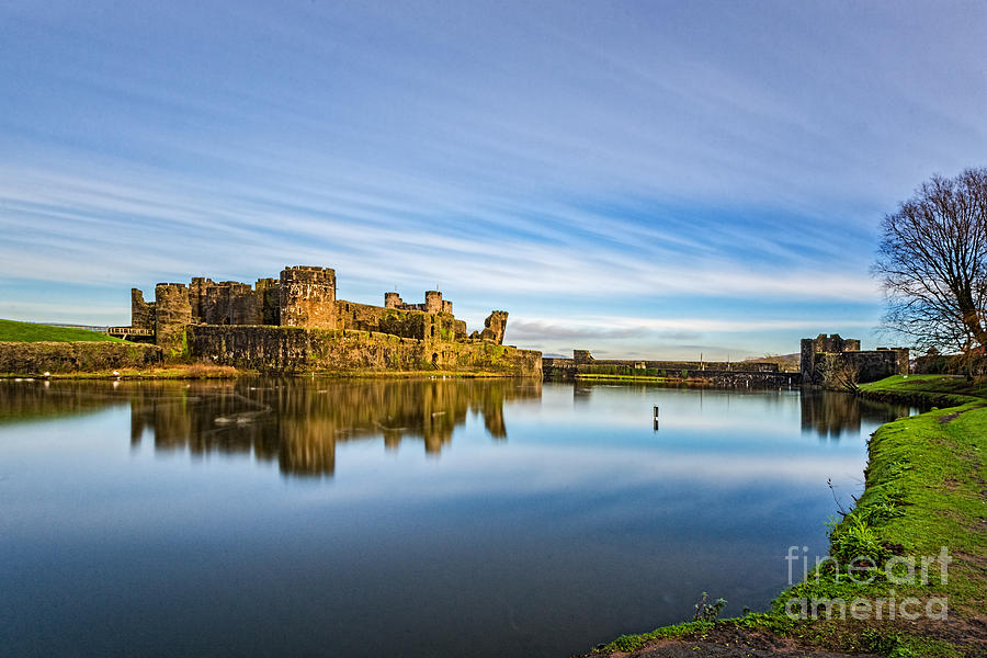 Caerphilly Castle Long Exposure 2 Photograph by Steve Purnell