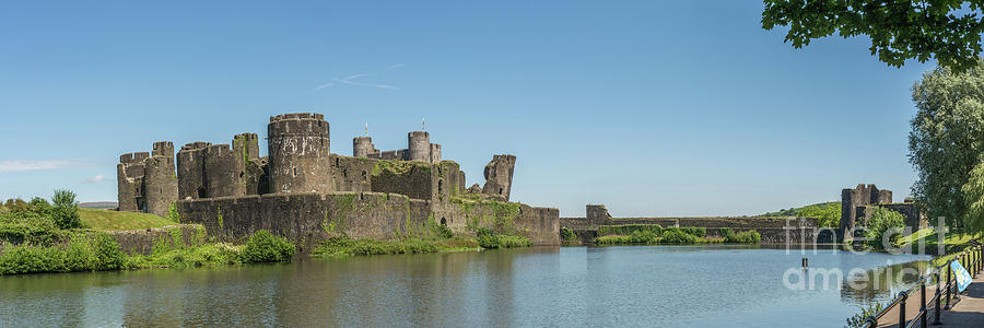 Caerphilly Castle Panorama South View Photograph by Steve Purnell
