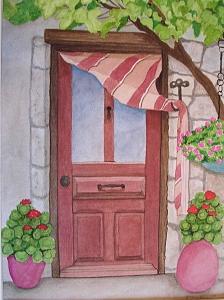 Door Painting - Cafe by Robin MacKenzie Door Painting - Cafe by Robin MacKenzie
