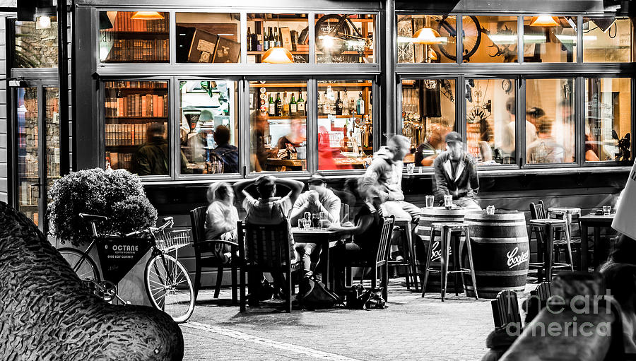 Cafe At Night Photograph By Max Power - Pixels