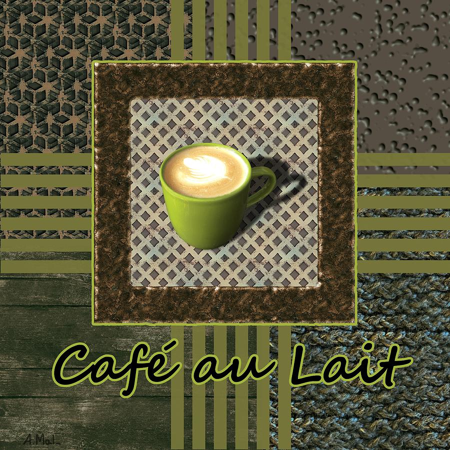 Cafe au Lait - Coffee Art - Green Photograph by Anastasiya Malakhova