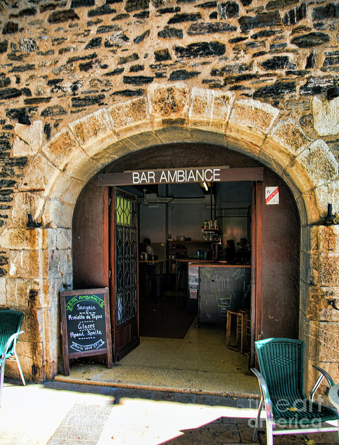Cafe Bar Collioure France  Photograph by Chuck Kuhn