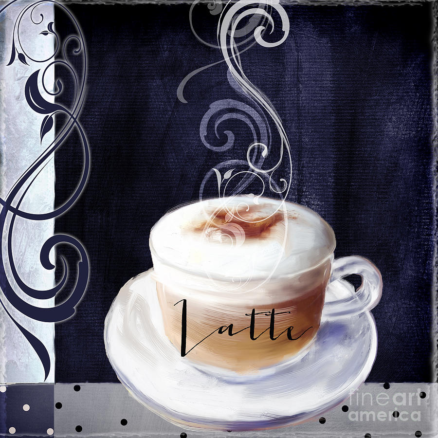 Coffee Painting - Cafe Blue II by Mindy Sommers