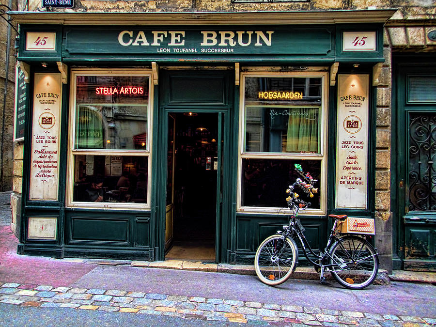 Cafe Brun in LOrient France Photograph by David Smith