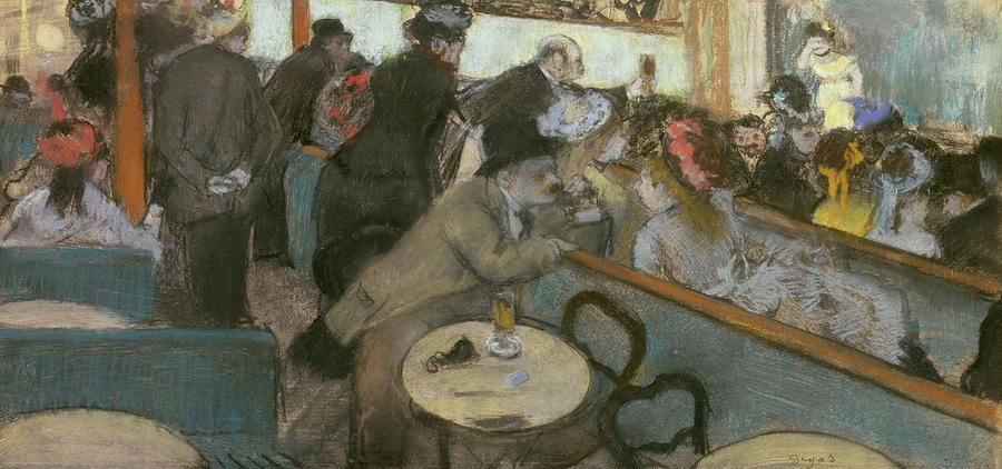 Edgar Degas Pastel - Cafe Concert by Edgar Degas