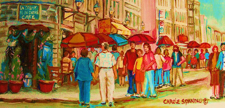 City Painting - Cafe Crowds by Carole Spandau