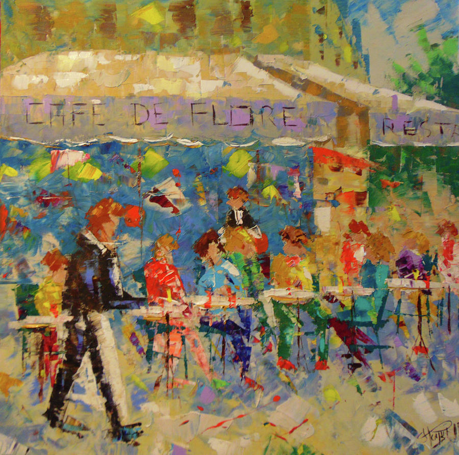 Cafe de Flora Paris Painting by Frederic Payet