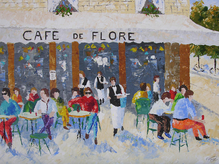 Cafe de Flore Paris France Painting by Frederic Payet