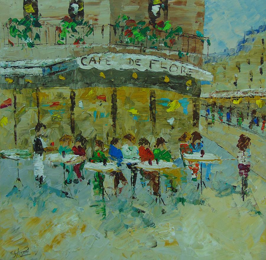 Cafe de Flore Paris Painting by Frederic Payet