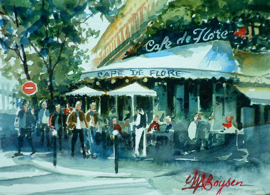 Paris Painting - Cafe de Flores by Maryann Boysen