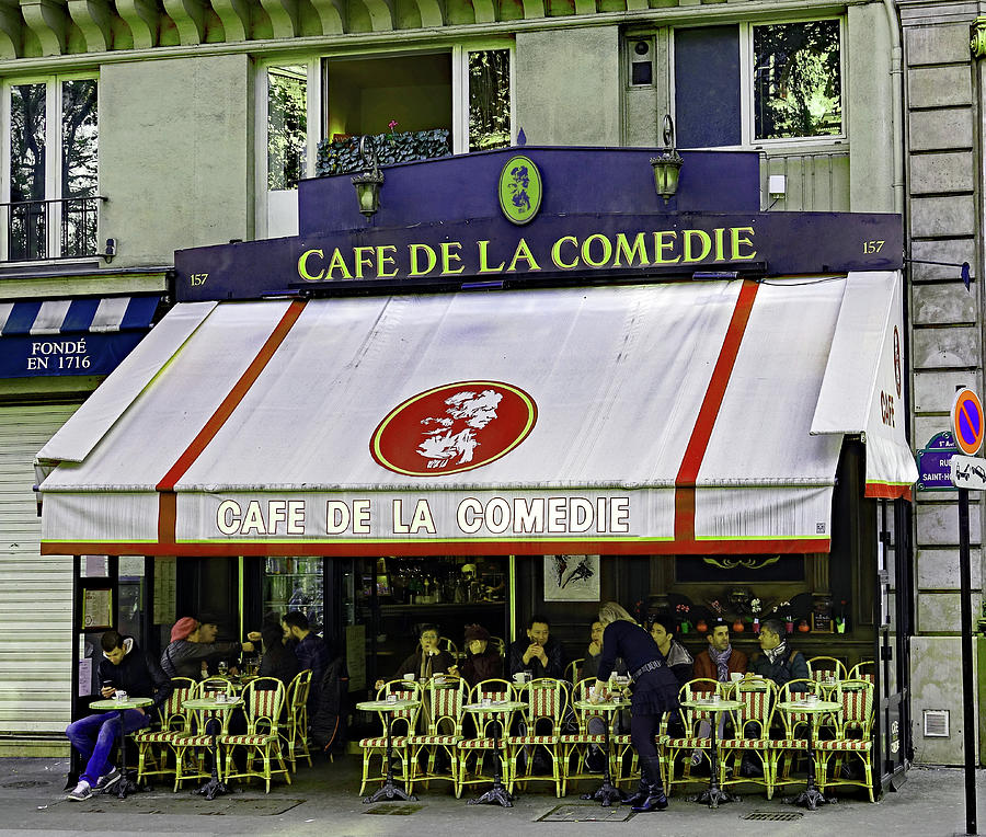 Cafe De La Comedie In Paris, France Photograph by Rick Rosenshein