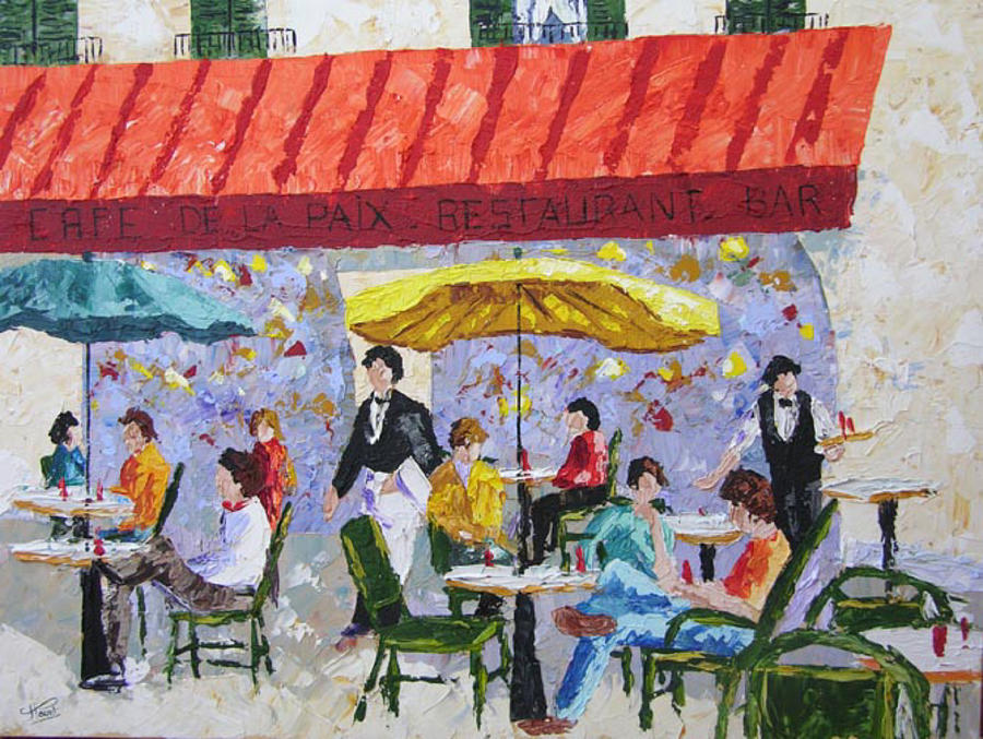 Cafe de la Paix Paris France Painting by Frederic Payet