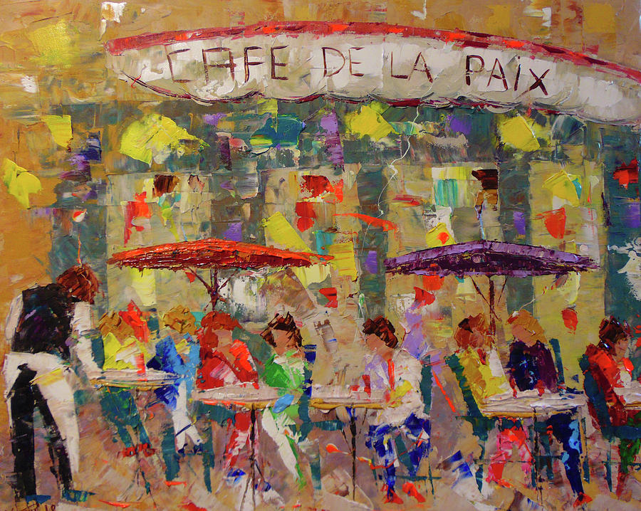 Cafe de la Paix Paris Painting by Frederic Payet