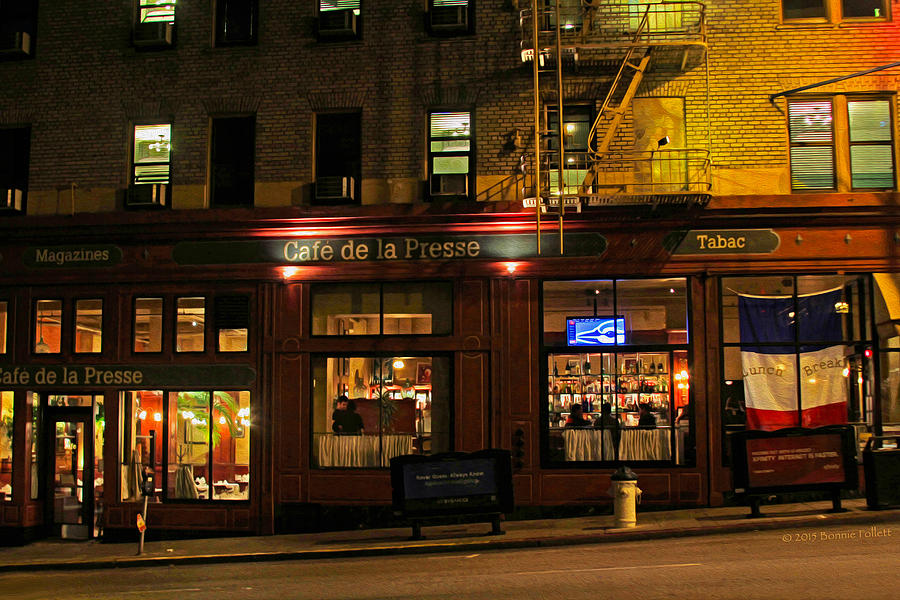 Cafe De La Presse on Bush St Photograph by Bonnie Follett