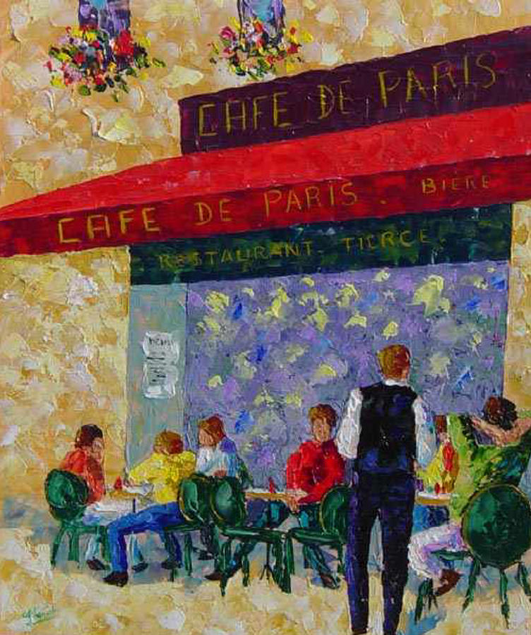 Cafe de Paris France Painting by Frederic Payet