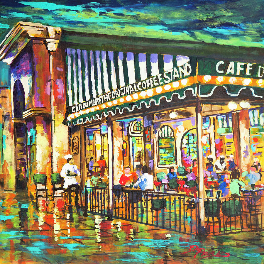 New Orleans Painting - Cafe du Monde Night by Dianne Parks