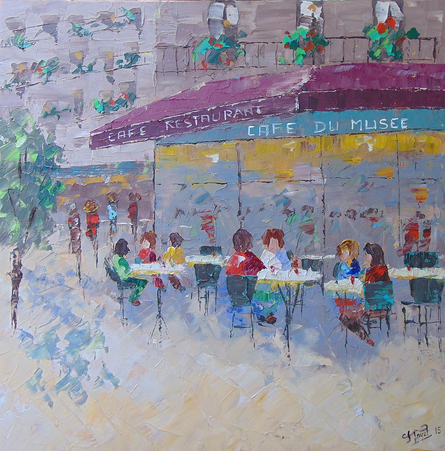 Cafe du musee Painting by Frederic Payet