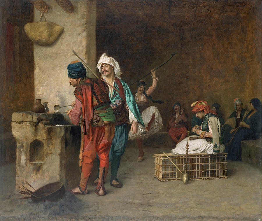 Cafe House, Cairo  Painting by Jean-Leon Gerome