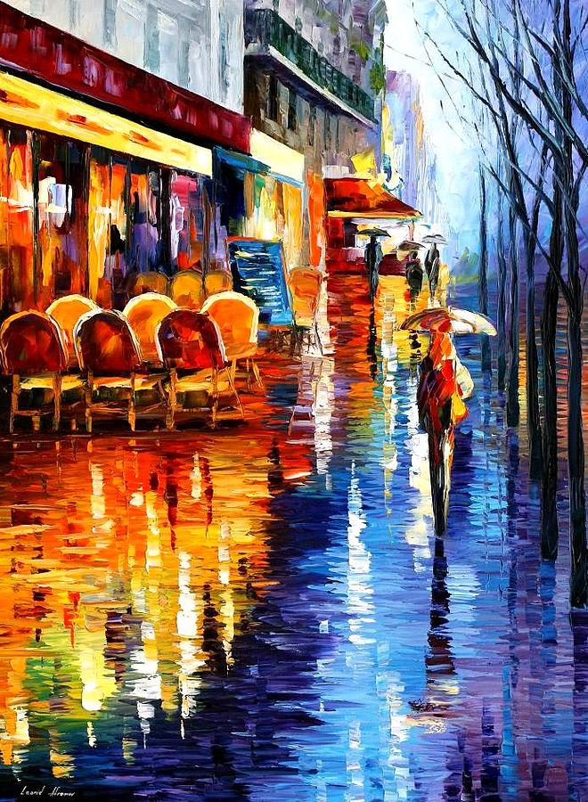 Cafe In Paris Painting by Leonid Afremov