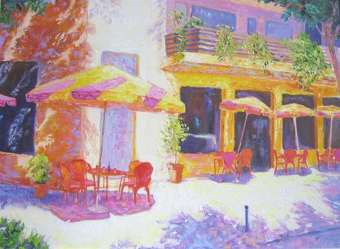 Impressionism Painting - Cafe in Spain by Pixie Glore