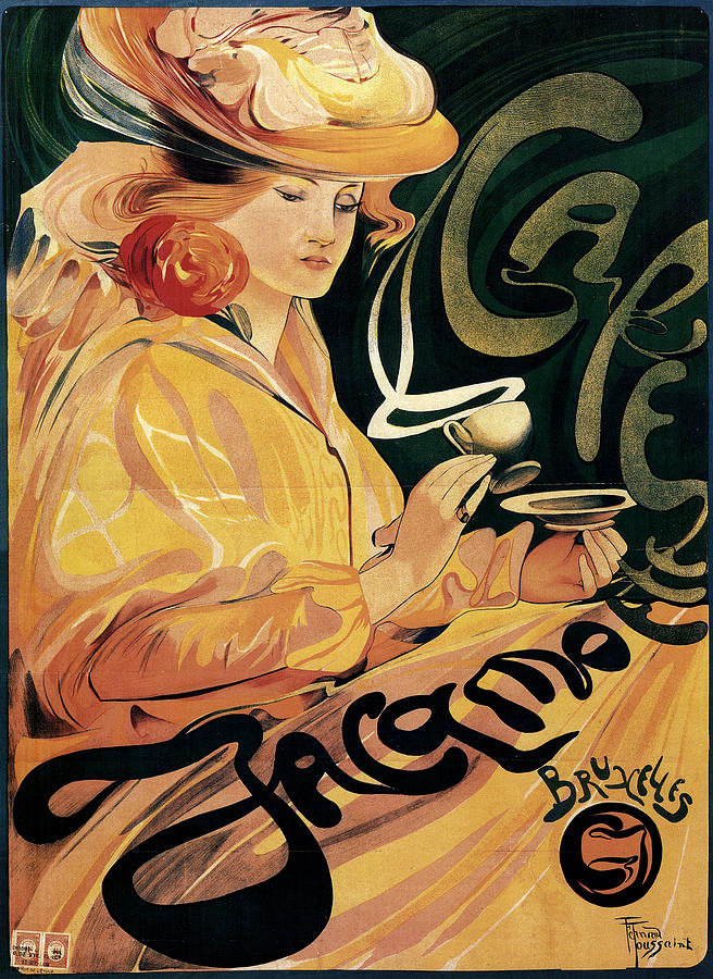 Cafe Jacamo - Woman Sipping On A Cup Of Coffee - Vintage Advertising Poster Mixed Media